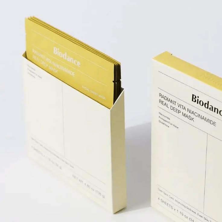 Biodance Radiant Vita Niacinamide Real Deep Sheet Mask (Pack of 4)
