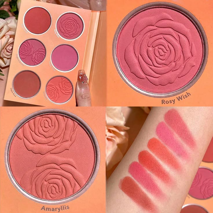 SHEGLAM Floral Flush Blush Palette shades Rosy Wish Amaryllis and arm swatches