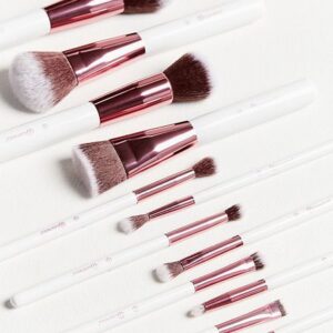 BH Cosmetics White Studded Elegance 12-Piece Brush Set (With Stand)