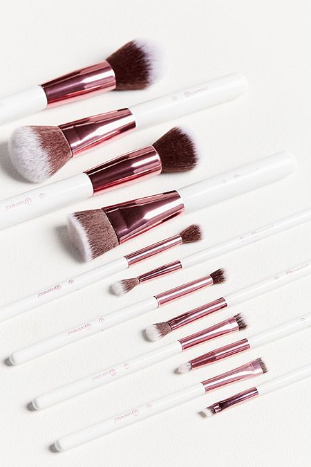 BH Cosmetics White Studded Elegance 12-Piece Brush Set (With Stand)