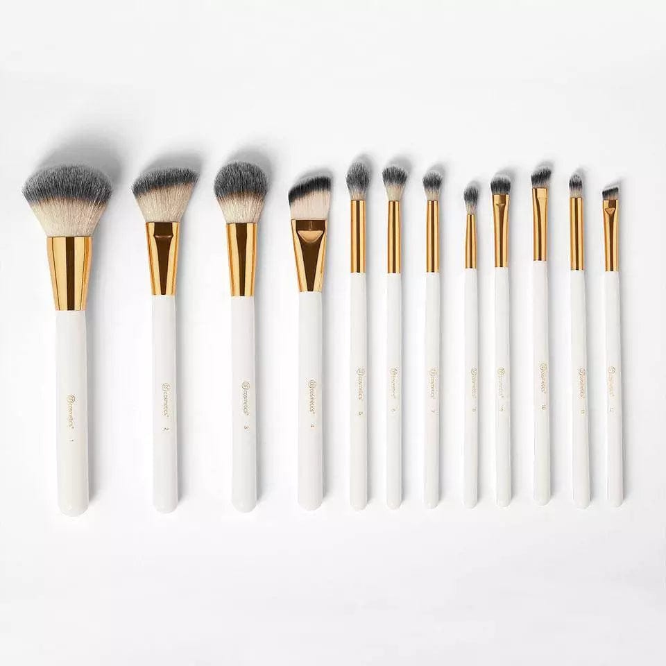 BH Cosmetics White Studded Elegance 12-Piece Brush Set (With Stand) - Image 2