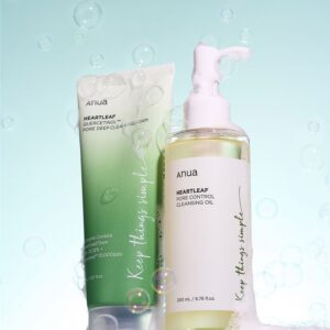 Anua Heartleaf Cleansing Bundle Set – Pore Control Cleansing Oil + Deep Cleansing Foam