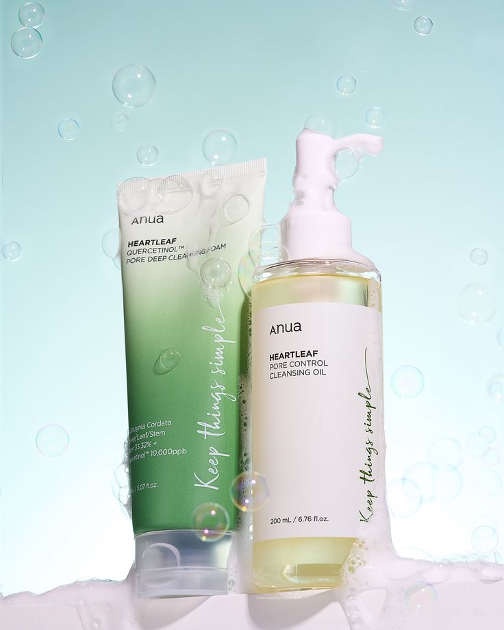 Anua Heartleaf Cleansing Bundle Set – Pore Control Cleansing Oil + Deep Cleansing Foam