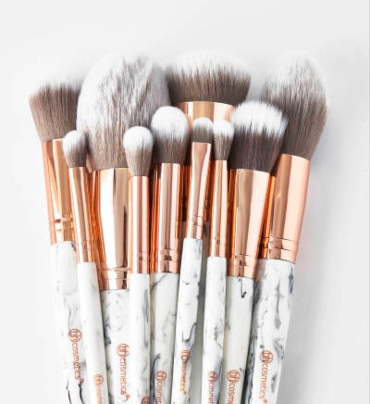 BH Cosmetics Marble 13-Piece Brush Set (With Stand) - Image 3