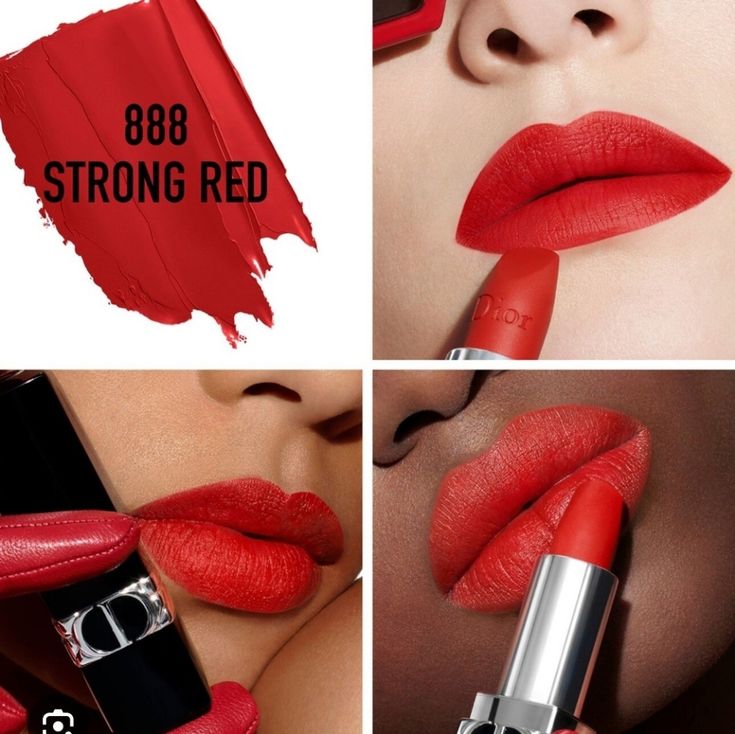 Dior Rouge Lipstick – 888 Strong Red - Image 3