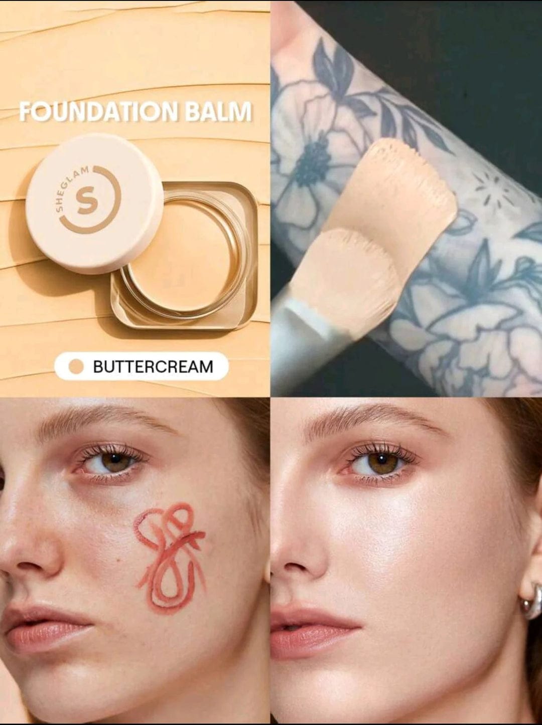 SHEGLAM Skinfluencer Full Coverage Foundation Balm – Buttercream