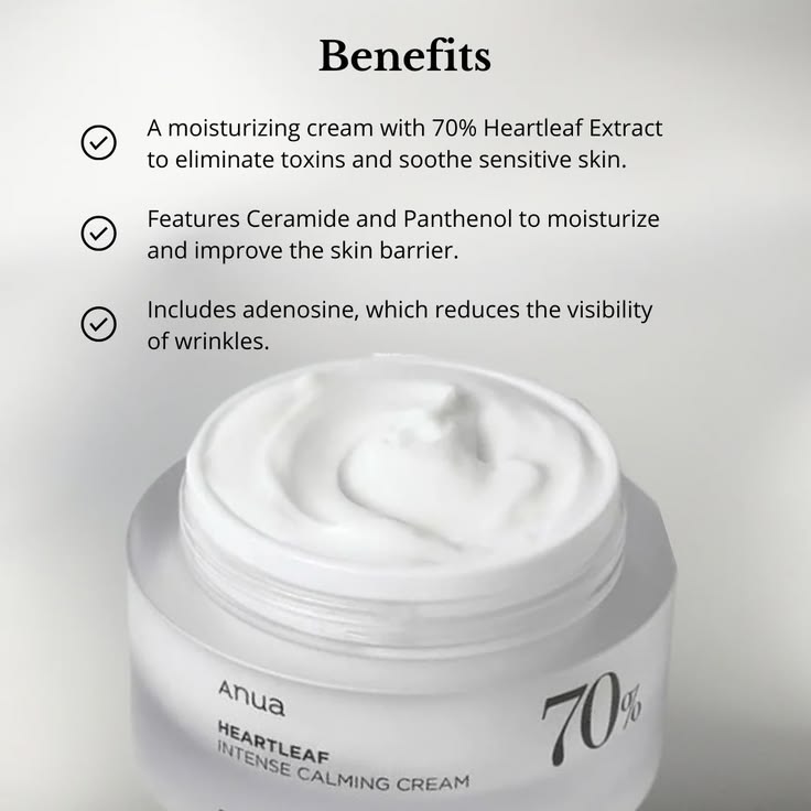 Anua Heartleaf 70% Intense Calming Cream 50ml – Soothing Hydration for Sensitive Skin - Image 4