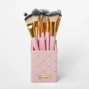 BH Cosmetics Pink Studded Elegance 12-Piece Brush Set (With Stand)