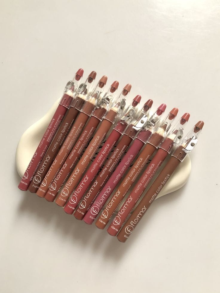 Flormar Matte Lip Liner Pencil Set of 12 waterproof matte shades