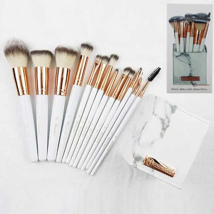 BH Cosmetics Marble 13-Piece Brush Set (With Stand)