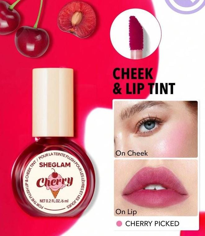 SHEGLAM For The Flush Lip & Cheek Tint – Cherry Picked (Cherry) - Image 3