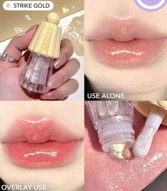 SHEGLAM Jelly Wow Hydrating Lip Oil – Strike Gold - Image 2