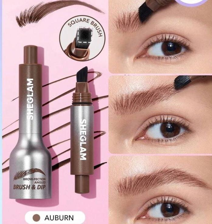 SHEGLAM Brow-fection Angled Brush & Dip Liquid Eyebrow Gel Pen – Auburn - Image 2