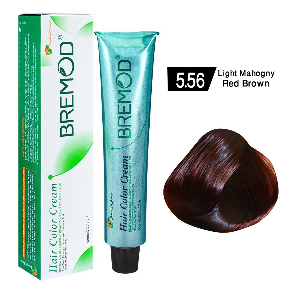 Bremod Hair Color Cream 5.56 Light Mahogany Red Brown