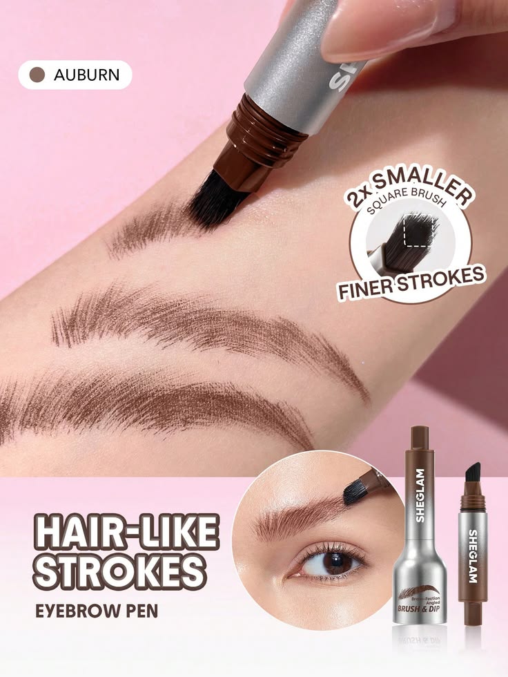 SHEGLAM Brow-fection Angled Brush & Dip Liquid Eyebrow Gel Pen – Auburn - Image 3