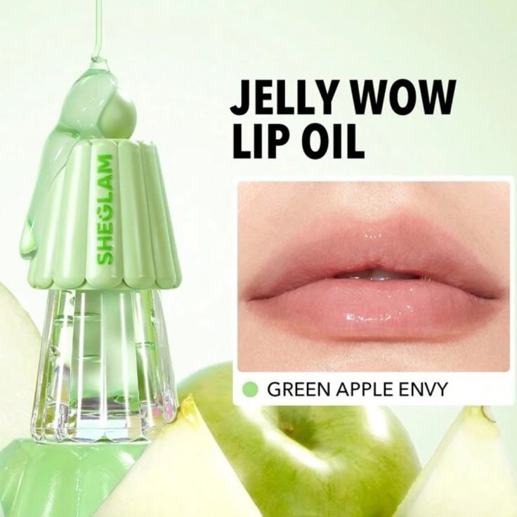 SHEGLAM Jelly Wow Hydrating Lip Oil – Green Apple Envy - Image 2