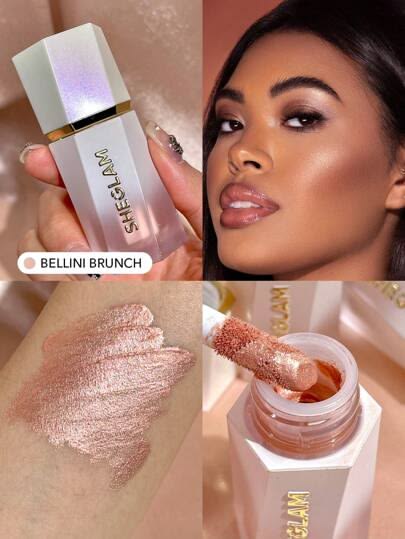 SHEGLAM Glow Bloom Liquid Highlighter – Bellini Brunch - Image 2