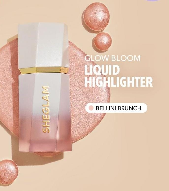 SHEGLAM Glow Bloom Liquid Highlighter – Bellini Brunch - Image 3