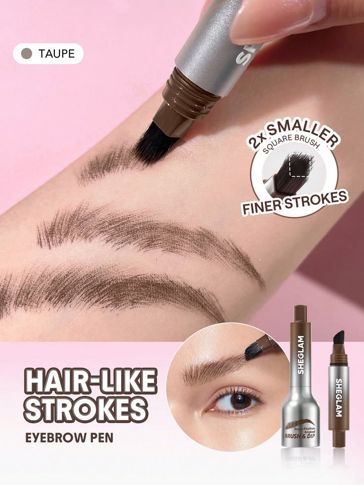 SHEGLAM Brow-fection Angled Brush & Dip Liquid Eyebrow Gel Pen – Taupe - Image 2